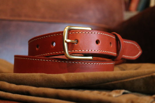 Handcrafted full-grain leather belt made in Matthews, NC