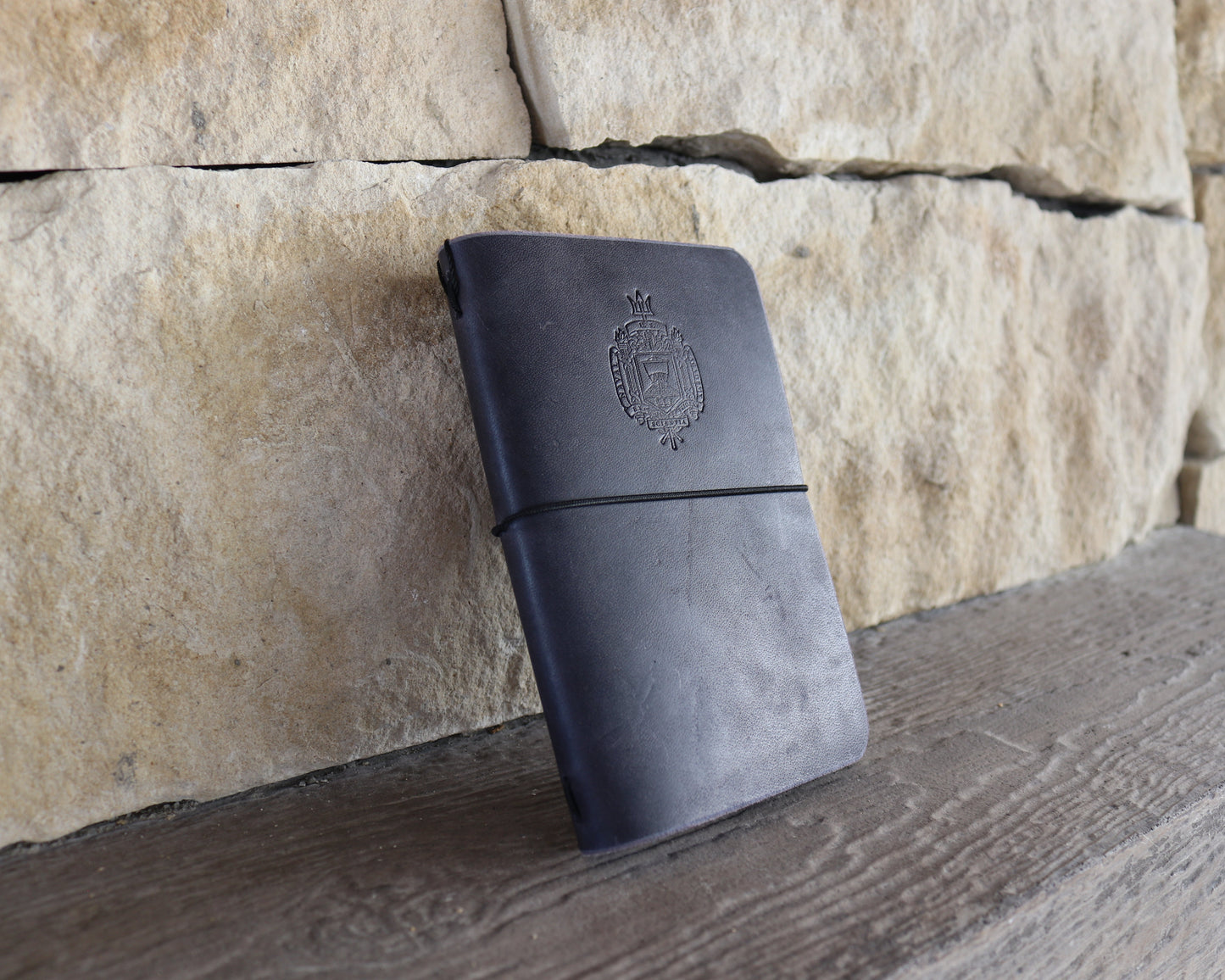 navy blue field notes journal debossed with naval academy logo